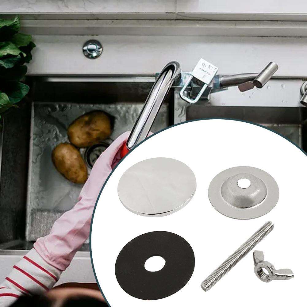 Easy Installation Kitchen Sink Tap Hole Cover Stainless Steel 2 Diameter