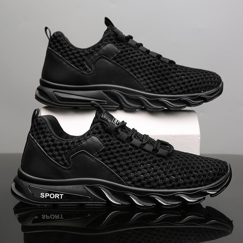 2024 New Summer Sneakers Men Mesh Breathable Running Tennis Shoes Outdoor Sports Tenis Masculino Black Casual Walking Shoes