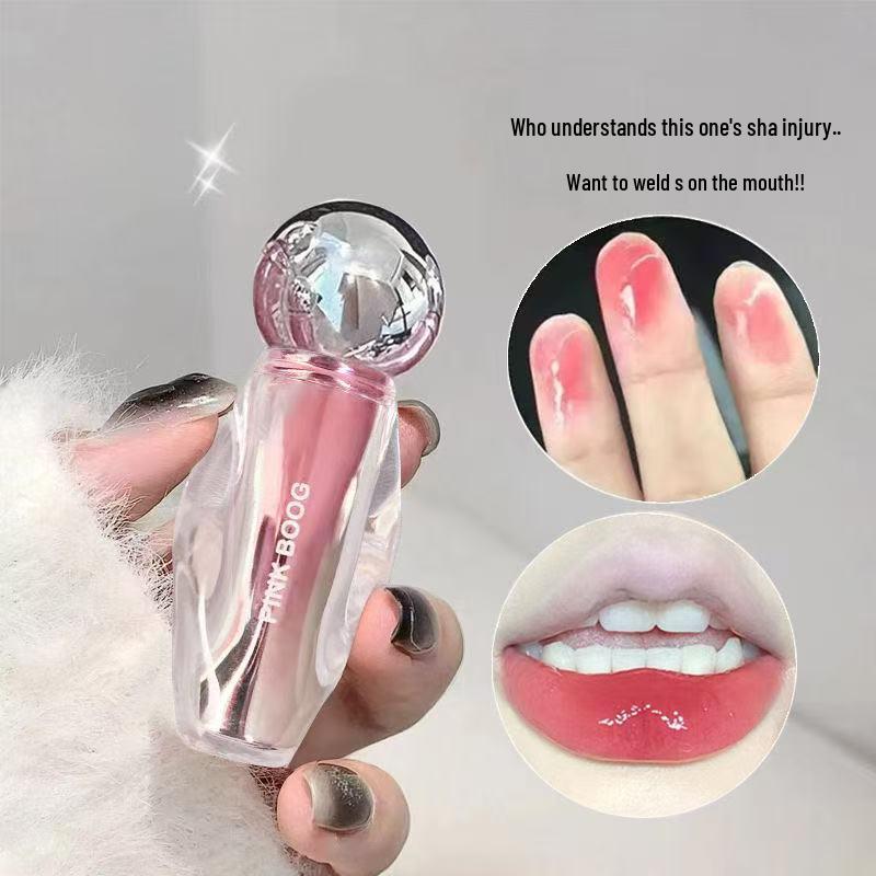 Radiant Rose Mirror Lip Gloss: Long-lasting, Moisturizing, Non-Fading, Perfect for Student Parties and No-Makeup Looks.