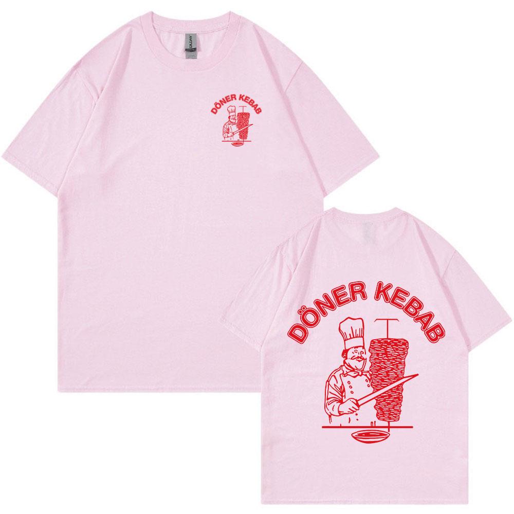 Döner Kebab Lustiges Grafik-T-Shirt Herrenmode Sommer Baumwolle Kurzarm T-Shirts Lässig Übergroße T-Shirts Kleidung Streetwear