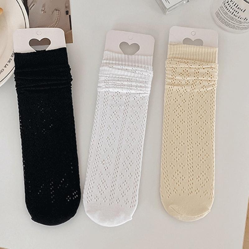 Women's Crew Socks Sheer Hollow Out Ankle Socks Princesses Ankle Dress Socks Sheer Mesh Socks Summer Calf Socks Gifts