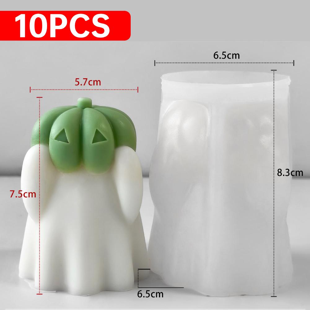 3D Halloween Pumpkin Spooky Silicone Mold Halloween DIY Candle Making Supplies Ghost Aroma Candle Halloween Decor Prop Accessory