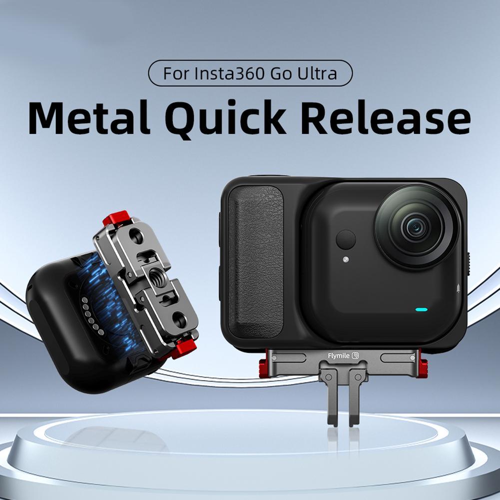 Magnetic Quick Release Adapter Mount For Insta360 Go Ultra With 1/4" Screw Holes Rechargeable Thumb Sports Camera Accessories