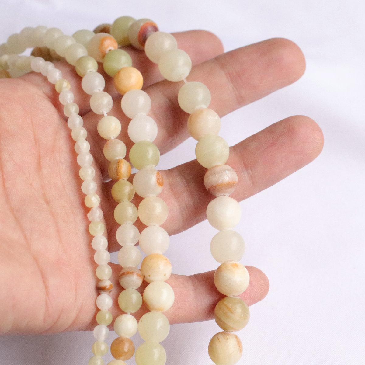 Xiuyan Jade Round Beads (4-10mm) for Handmade DIY Jewelry and Beading