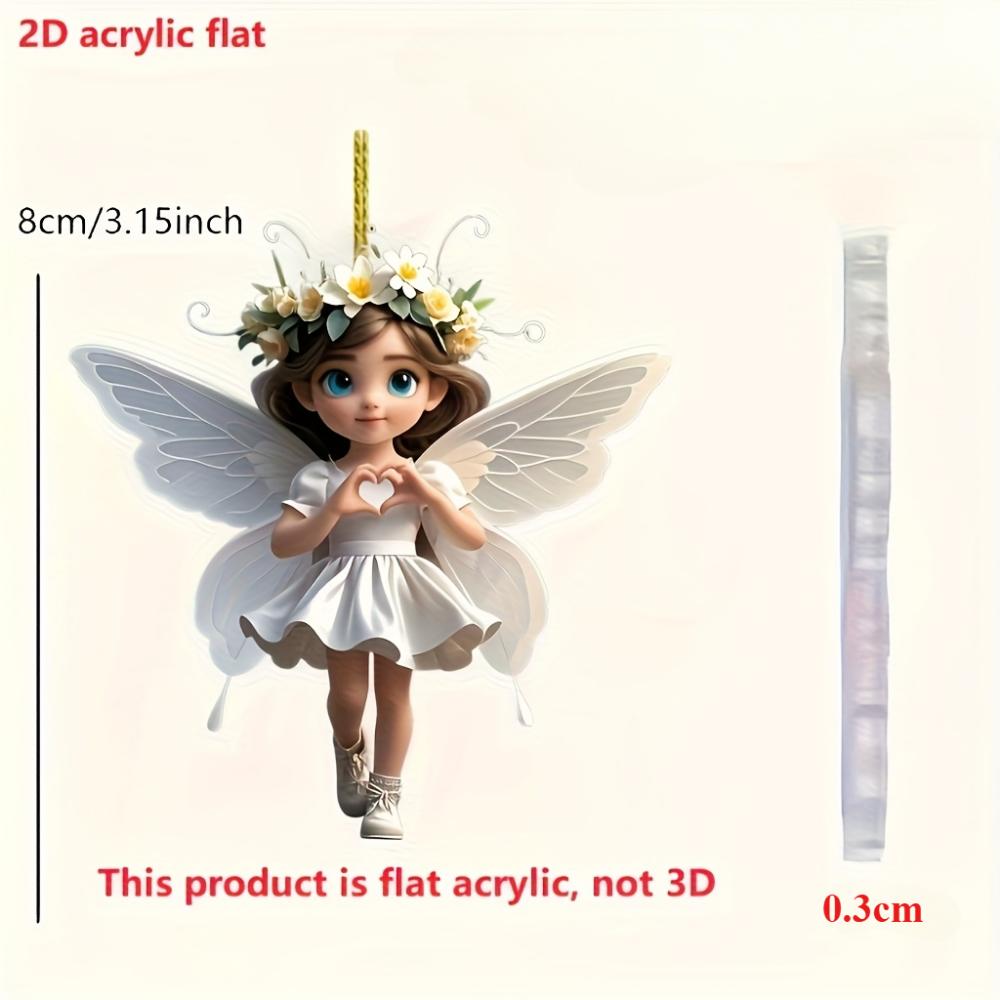 Beautiful Butterfly Fairy, 2D Flat Acrylic, Pendant, Suitable for Keychain, Backpack, Christmas, Halloween