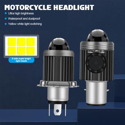 Motocyklowy reflektor LED z wentylatorem chłodzącym H4 BA20D światło drogowe/mijania Skuter Motocykl Reflektor Super Jasne Światło Lampa Przednia