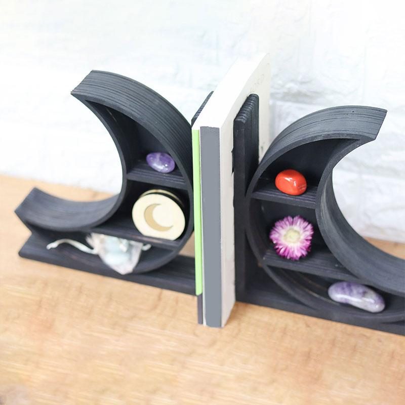 New Sun And Moon Simple Home Stay Crystal Storage Wooden Shelf Hanging Crafts Decoration