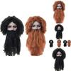 Authentic Long Black Wildman Wig And Beard Costume Set For Halloween Celebrations
