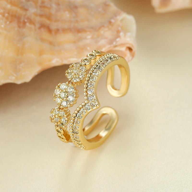 Hot Selling Double-layer V-shaped Open Ring, Fashionable, Personalized and Versatile Rings