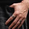 Adjustable Copper Coin Ring Men Women Vintage Style Open Finger Retro Geometric Design