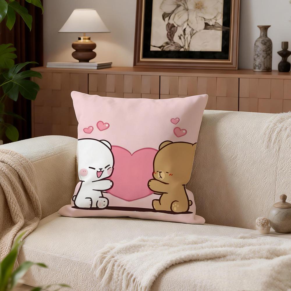 Cute Milkbear Cushion Cover Cushion Cover Set 4Pcs 50x50 45x45 40x40 Pillowcase Decorative Sofa Home Decor