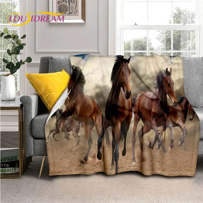 Horse Pentium Gallant Steed 3D Animal Blanket,Soft Throw Blanket for Home Bedroom Bed Sofa Picnic Travel Office Cover Child Gift