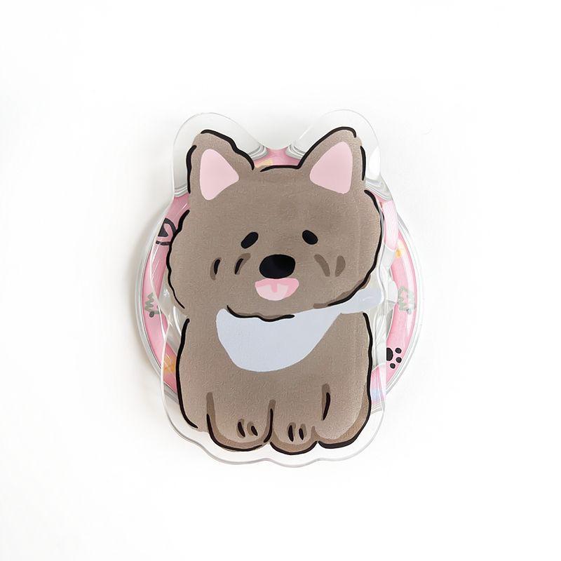Cute Cartoon Dog Silicone MagSafe Phone Holder – Telescopic & Magnetic Airbag Design