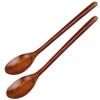 Long Handle Flatware Mixing Ellipse Wooden Spoons Soup Spoons Kitchen Utensil Cooking Supplies