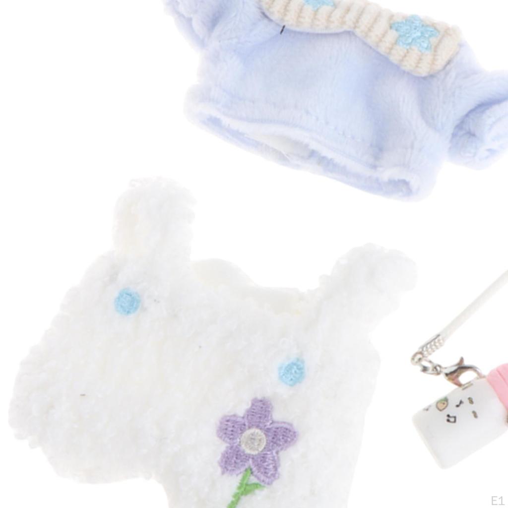 4 Stück Plüschpuppenkleidung, Puppenkleidung für Kinder, Geburtstagsgeschenk, Fantasie Overalls Fliege Outfits