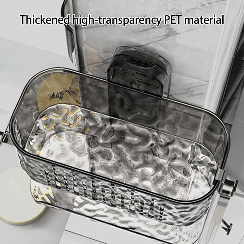 Bathroom Organizers Suction Cup Shelf With Double Layers Ventilated Storage Shelf For Shower Essential And Cosmetics