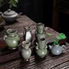 1PC Hydroponics Chinese-style Living Room Decoration Ceramic Small Vase Green Retro Flower Vase Crafts Tabletop Ornament