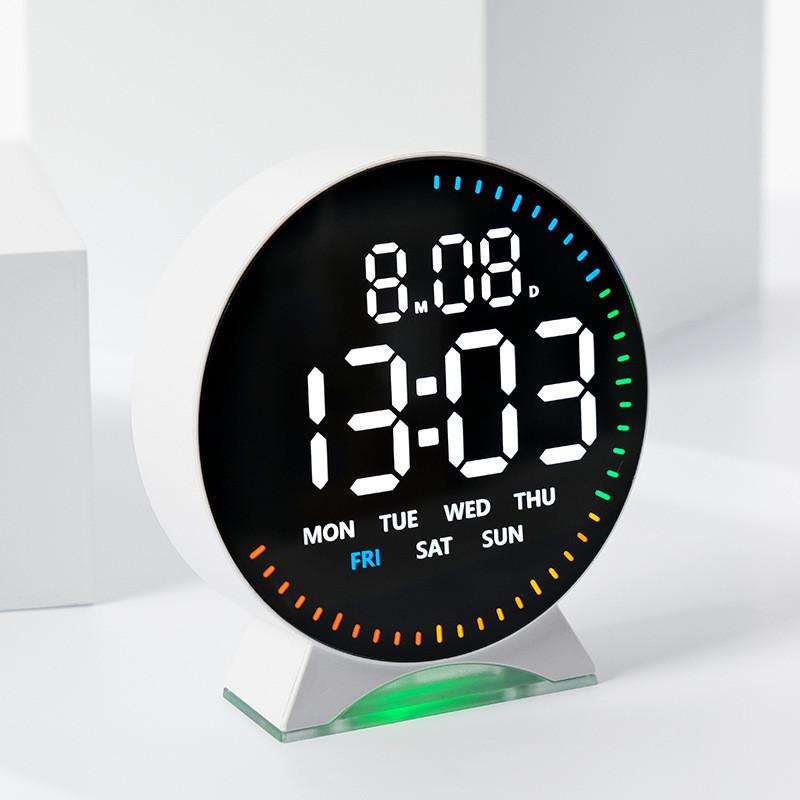 Modern Digital Alarm Clock With Led Display Night Light Weekday And Timer Functionality