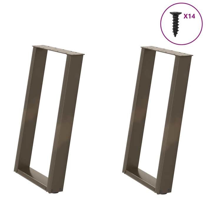 VidaXL U-Shaped Dining Table Legs, 2 Pieces, Natural Steel, 60 X (72-73) Cm 4012791