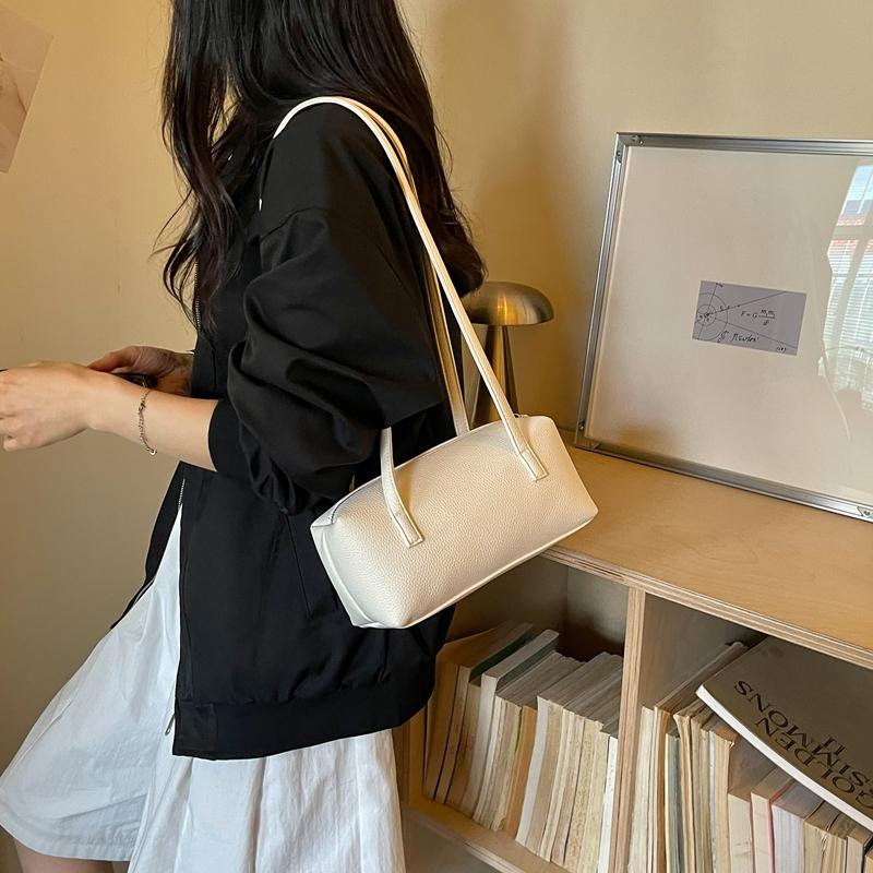 Solid Color Shoulder Bag Large Capacity Underarm Bag