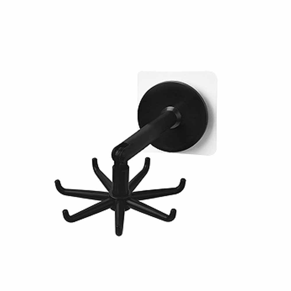 1-5 szt. Kuchnia Obrotowa Półka Ścienna Bez Wiercenia 6/7 Obrotowych Haczyków Łopatka do Garnków Siekanie Samoprzylepny Haczyk Bez Gwoździ Stojak