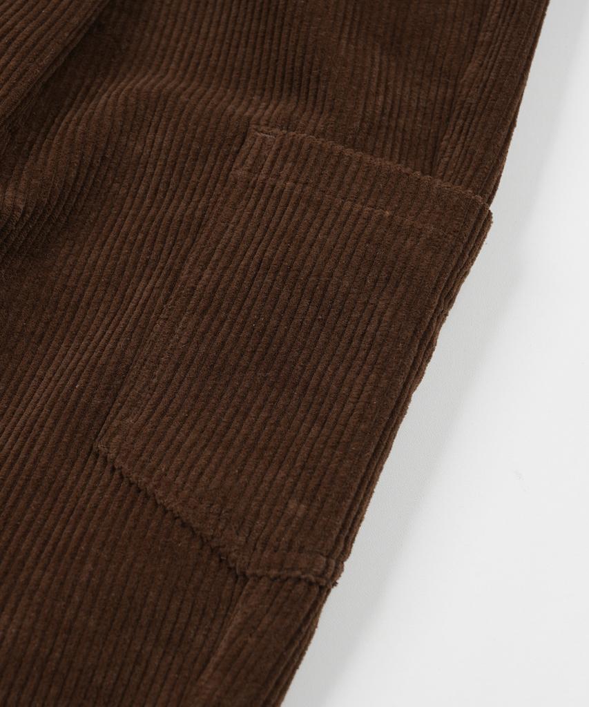 FRIZMWORKS Cord-Weite Hose mit einer Falte _ Braun