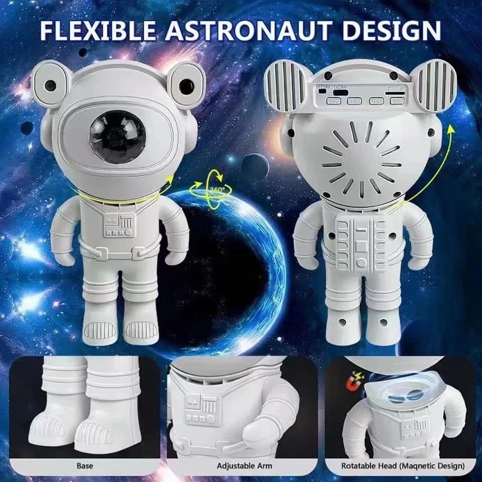 Galaxy Lighting for Kids: Bluetooth Astronaut Star Projector with LED Aurora & Moon Nebula Effects – Perfect Bedroom Night Light