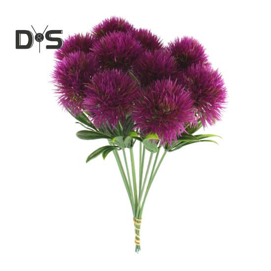 10 Bunches Simulated Dandelion Flower Ball Lifelike Odorless No Maintenance Silk Artificial Flowers for Home Hotel Decoration