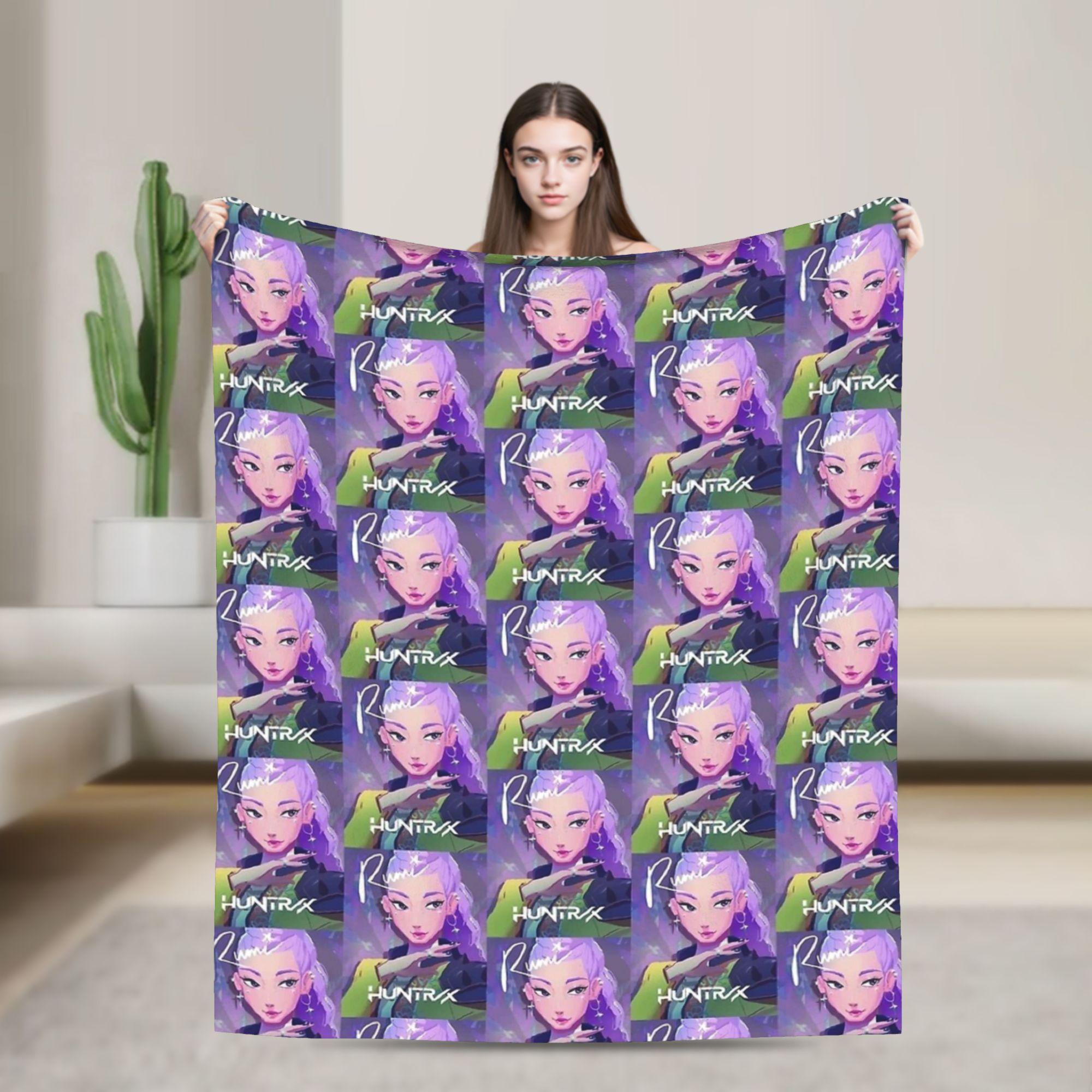 

Rumi Jinu K-Pop Demon Hunters Warm Blanket Kids Adult Plush Throw Blanket Graphic Couch Chair Flannel Bedspread Sofa Bed Cover 30x40in