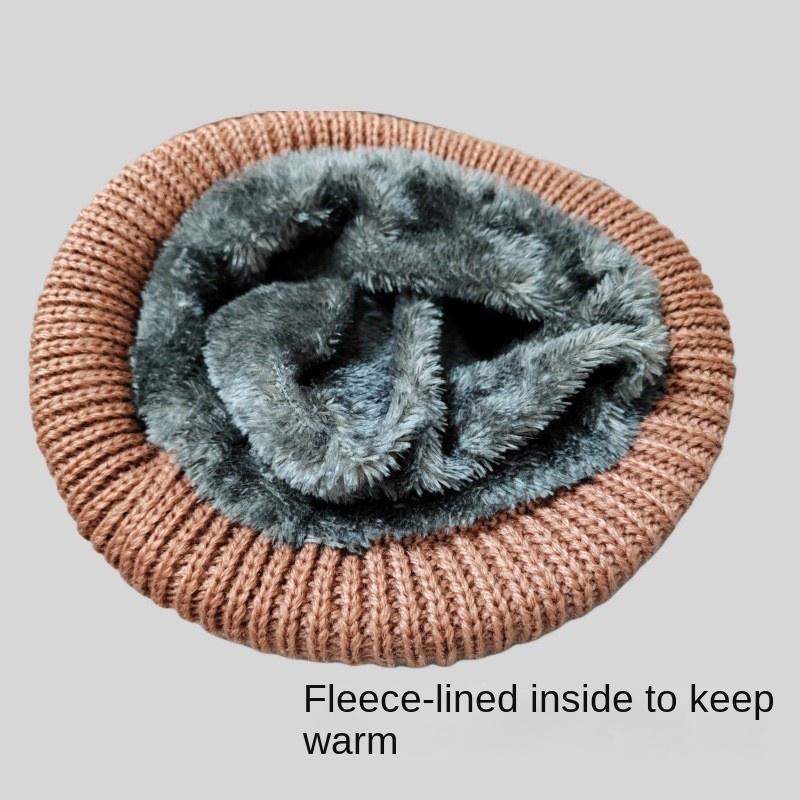 Kvinner Vinter Heklet Bøttehatt Fleecefôret Klokke Strikket Bowlerhatt Rund Elegant Strikket Lue