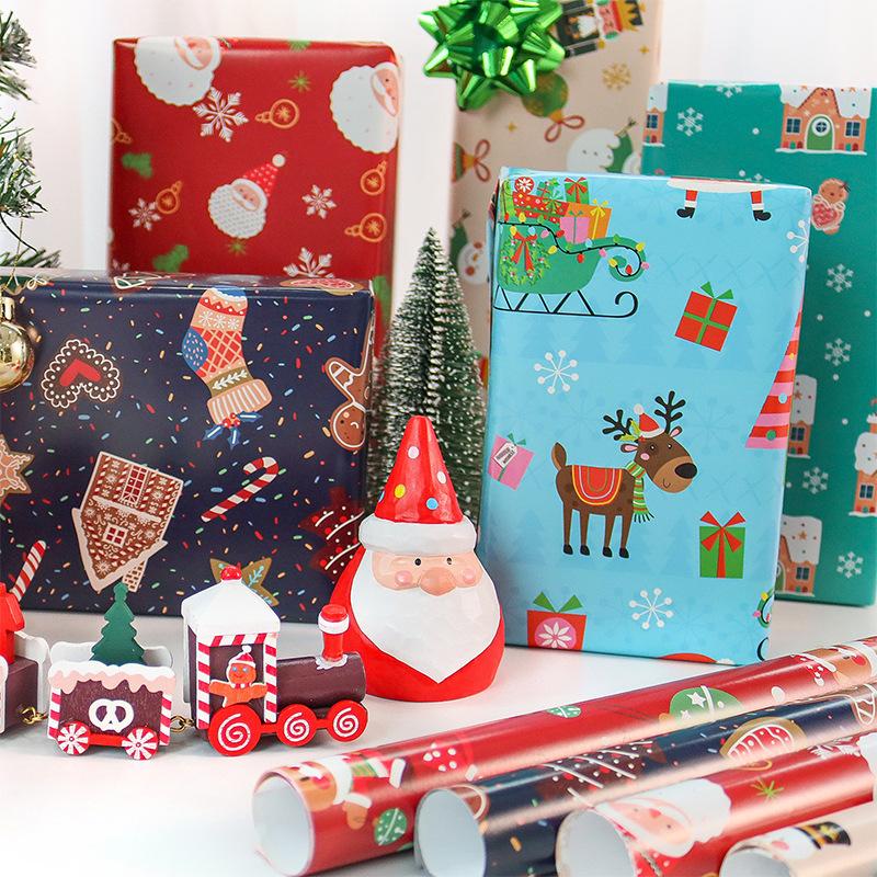 Christmas Gift Thickened Packaging Paper Printed Cartoon Snack Packaging Gift Wholesale Packaging Paper coated paper