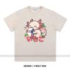 Japanese Kawaii Animal Printed T-Shirt 100% Cotton Oversized Cute Graphic Tees for Men Women Summer Tops Anime Streetwear