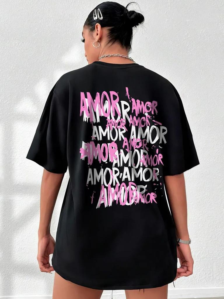 Oversized T-Shirt with Amor Print