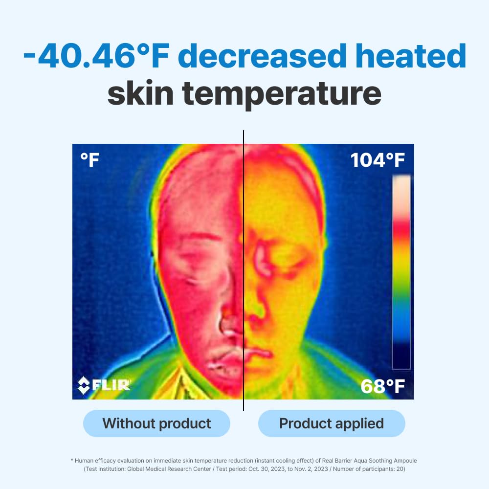 Real Barrier Aqua Soothing Ampoule Moisturizing Serum for Sensitive and Dry Formulated with Ceramides and Hyaluronic Korean Moisturizing and Glowing