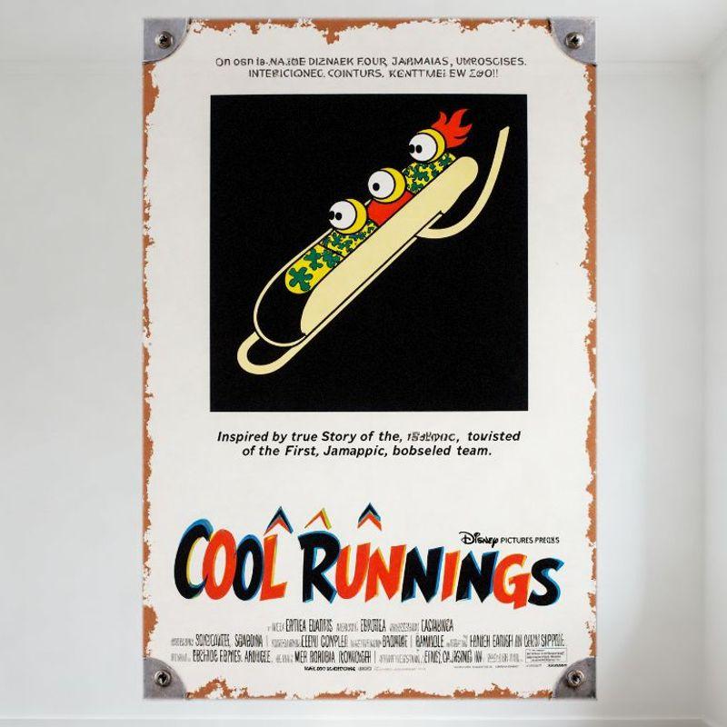 

Cool Runnings Vintage Movie Poster Inspired by True Story Metal Tin Sign Retro Distressed Wall Decor for Home Bar Man Cave Club 20x30cm（7.8x11.8inch）
