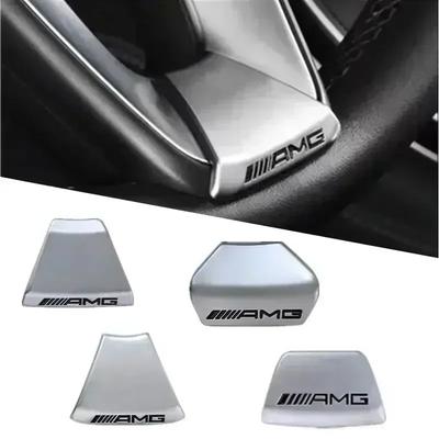 Car Steering Wheel Emblem Stickers Metal Badge For Mercedes Benz AMG W206 W204 W205 W212 W213 W221 W222 W223 W251 W464 GLE GLC BC2