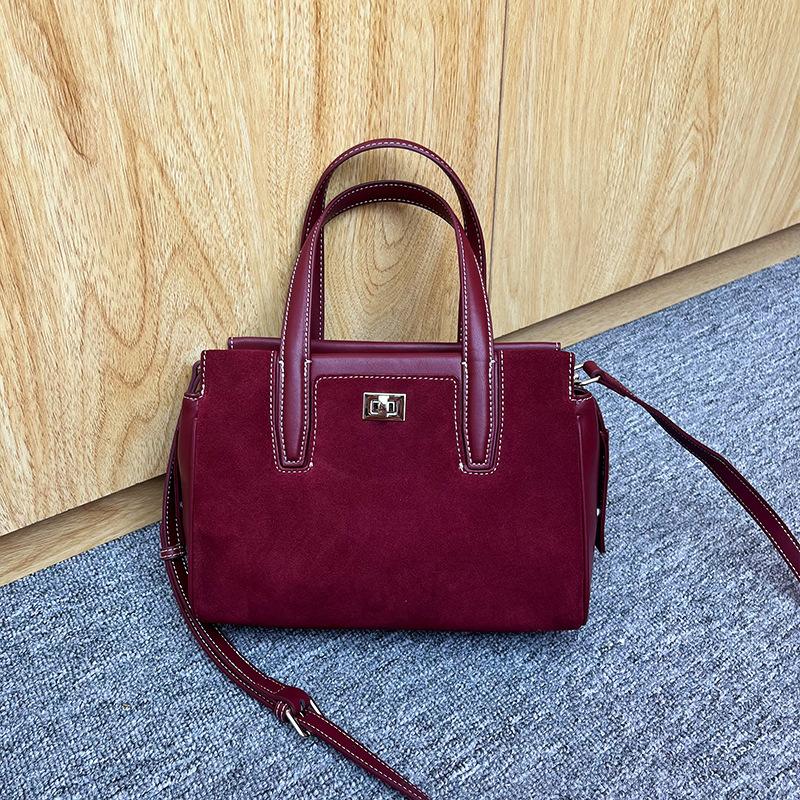 Leather women's bags autumn and winter new bags retro matte first layer cowhide commuting versatile single shoulder messenger bag women
