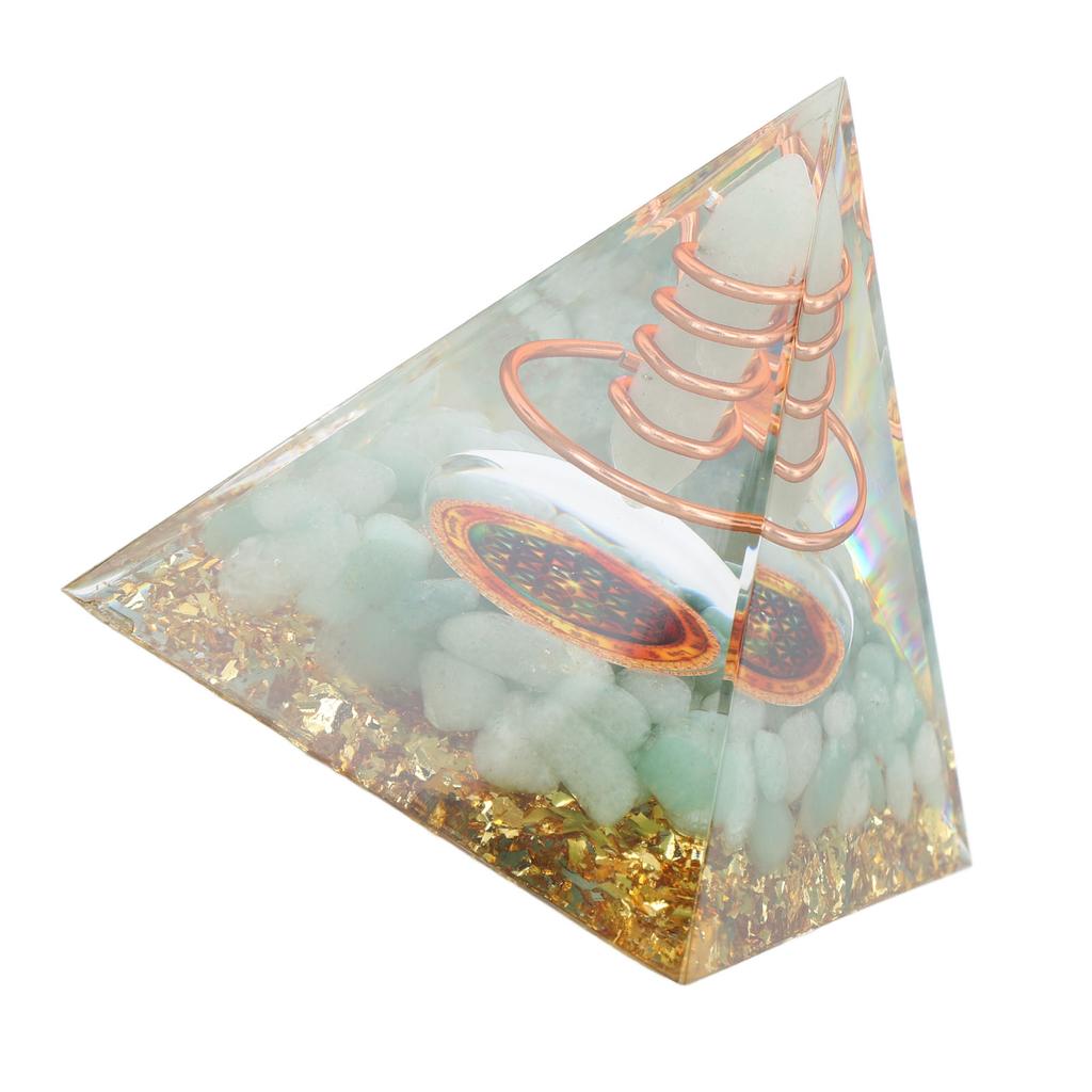 Generator de energie cristalină piramidă orgonită 6cm piatră cupru lucrat manual piramidă decor pentru pozitiv