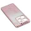 KADEM For Xiaomi Redmi Note 14 4G (163.25x76.55x8.16mm) Case Ring Kickstand TPU Flowers Phone Cover Gradient Glitter