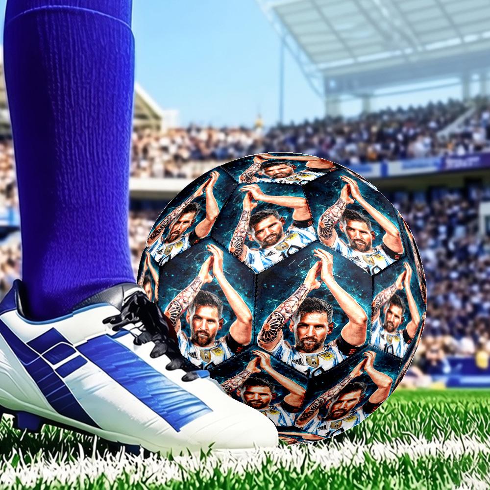 Lionel Messi With World Cup Trophy Size 5 Soccer Balls, Anti-Slip, Protective Football, Outdoor Sport, Practice Games, Birthdays Gift for fan