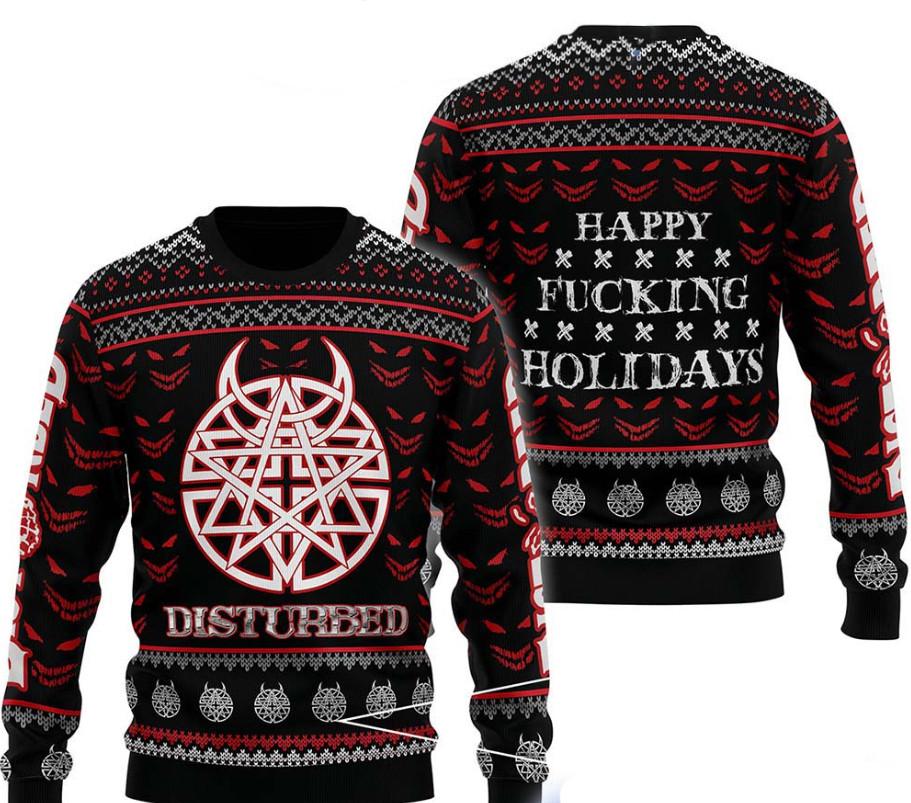 Happy Holiday Christmas Disturbed Band Gifts Xmas Ugly Sweater DI1139 Unisex T-Shirt S