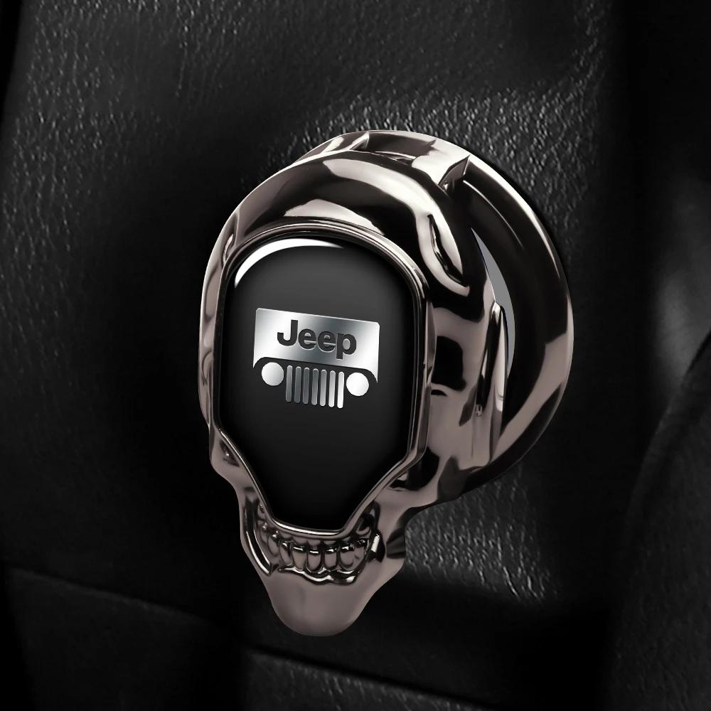 Für Jeep Auto Metall Ein-Klick Startknopf Abdeckung Schutz Dekorative Abdeckung Zubehör Für JEEP Renegade Patriot Weangler Ch