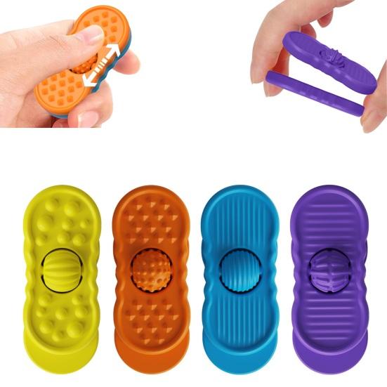 4Pcs/Set Silicone Fidget Slider Sensory Toy Focus Aid Anxiety Stress Relief Textured Slider Toy Decompression Rolling Ball Slider Toy