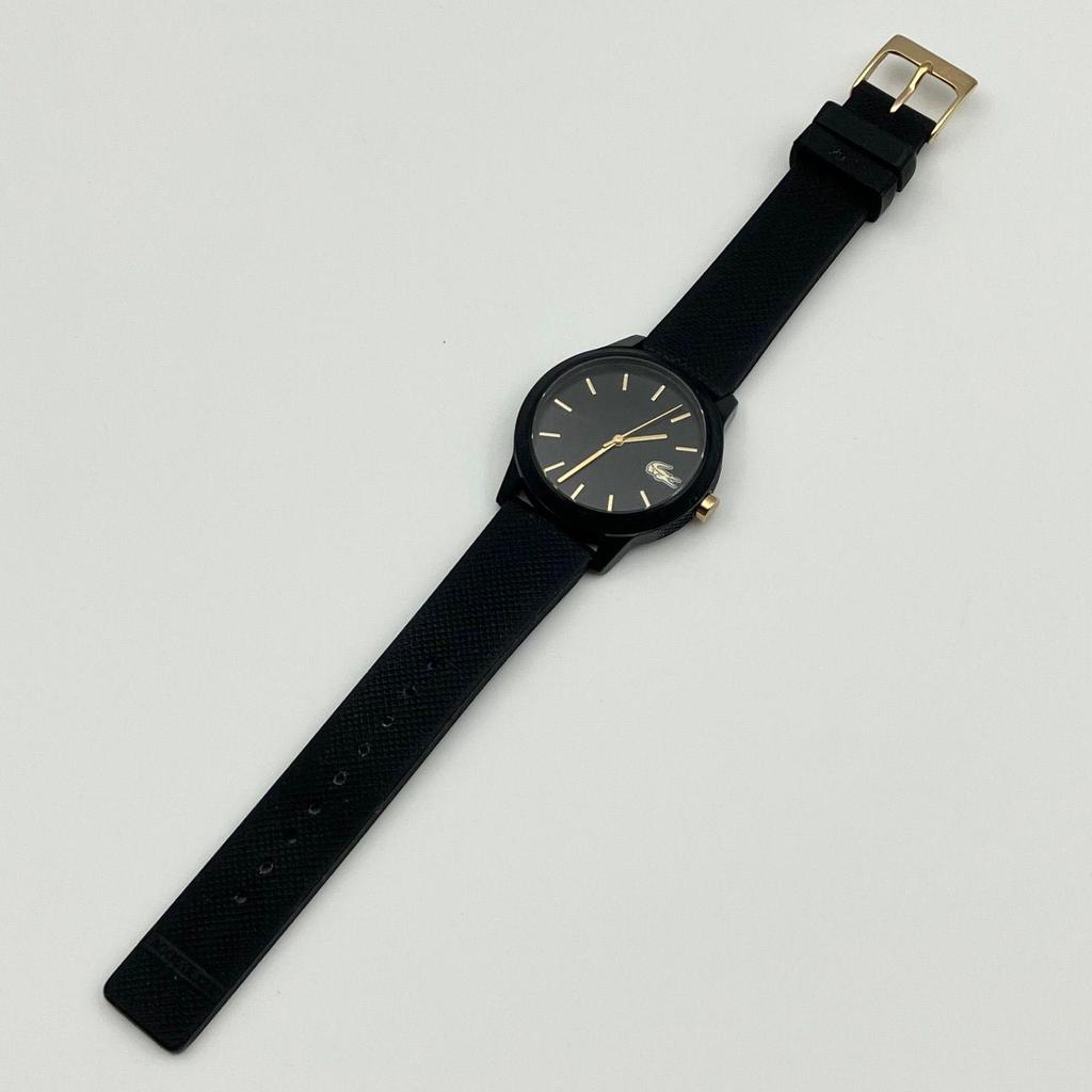 Used LACOSTE Watch Analog Black Gold Black Quartz Rubber 2001212 Men's Women's SU-38-33
