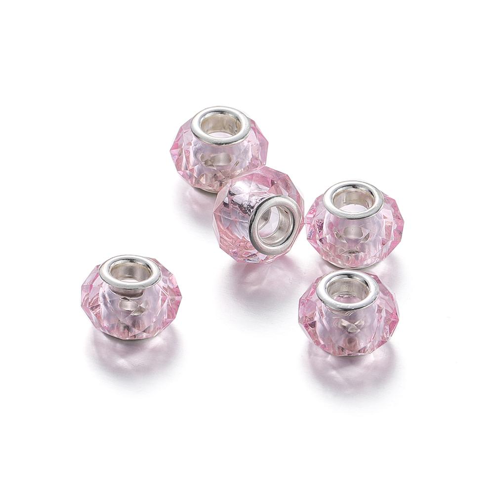5Pcs 9-14mm Big Hole Halo Dyein Round Plastic Acrylic ABS Lmitation Pearl Beads Charm Loose Counter Jewelry Findings Making