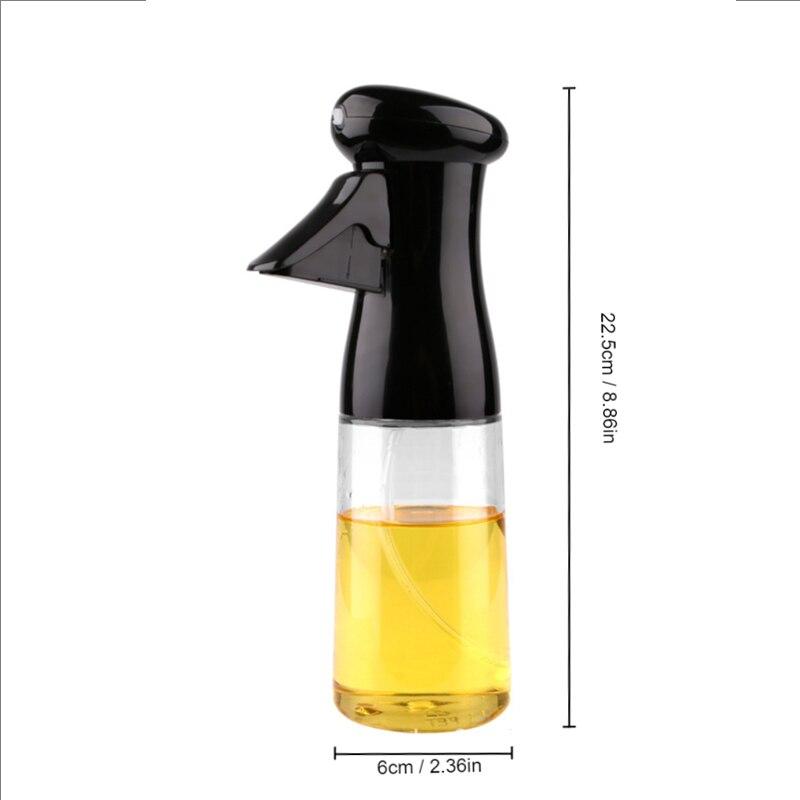 1 stk Svart Gjennomsiktig Kjøkkenoljeflaske Matoljespray Olivenoljeflaske Fitness Grill Sprayoljedispenser
