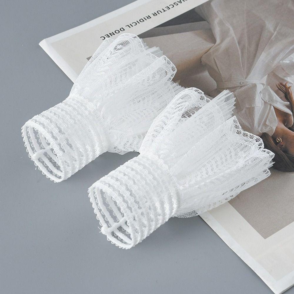 White False Sleeve Cuffs Black Wrist Cuff New Lace Cuff