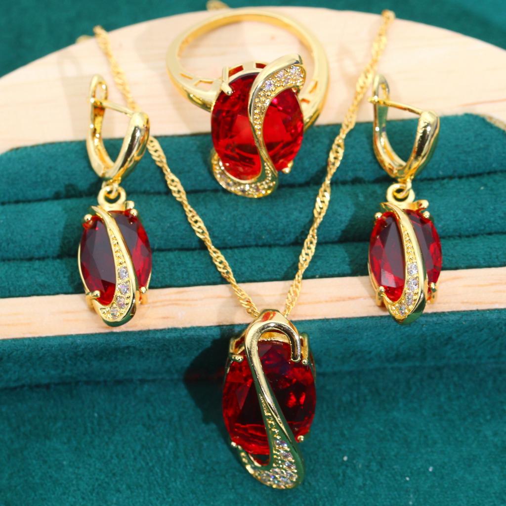 Ευρωπαϊκά και N Νυφικά Αξεσουάρ Δείπνου Μόδα Τρίποδο AAA Ζιργκόν Σκουλαρίκια Κρεμαστό Δαχτυλίδι Βραχιόλι