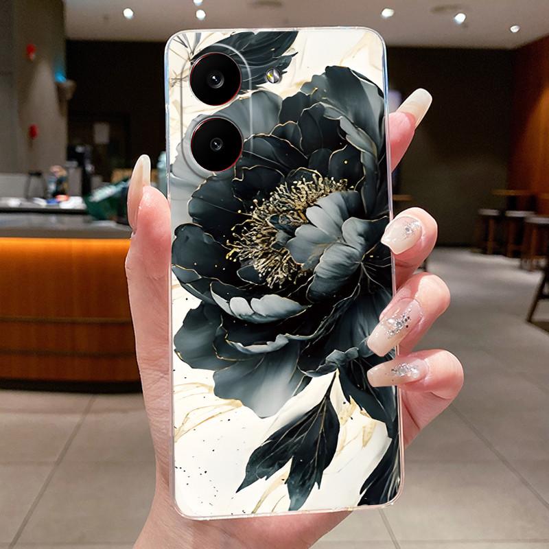 Phone Case For Redmi Turbo 5 / Poco X8 Pro 5G Fundas Capa Butterfly Bow Protective Casing Transparent Soft Silicone TPU Cover