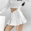 Pleated Mini Skirt Women Summer High Waist Wide Pleats Design Slim A-Line Black Shorts Skirts Female Korean Kawaii Y2K